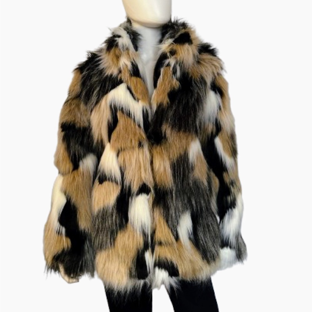NWT MICHAEL MICHAEL KORS FAUX FUR COAT - Picture 2 of 11